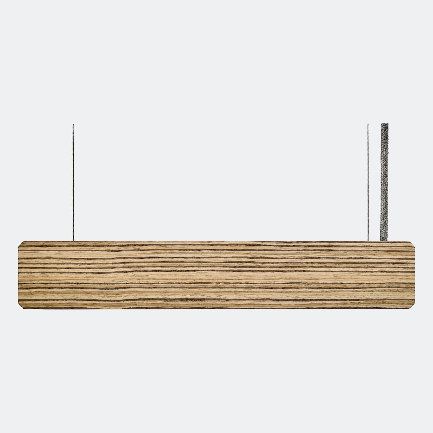 Wanda suspension lamp reconstituted zebrawood front Genoma Design