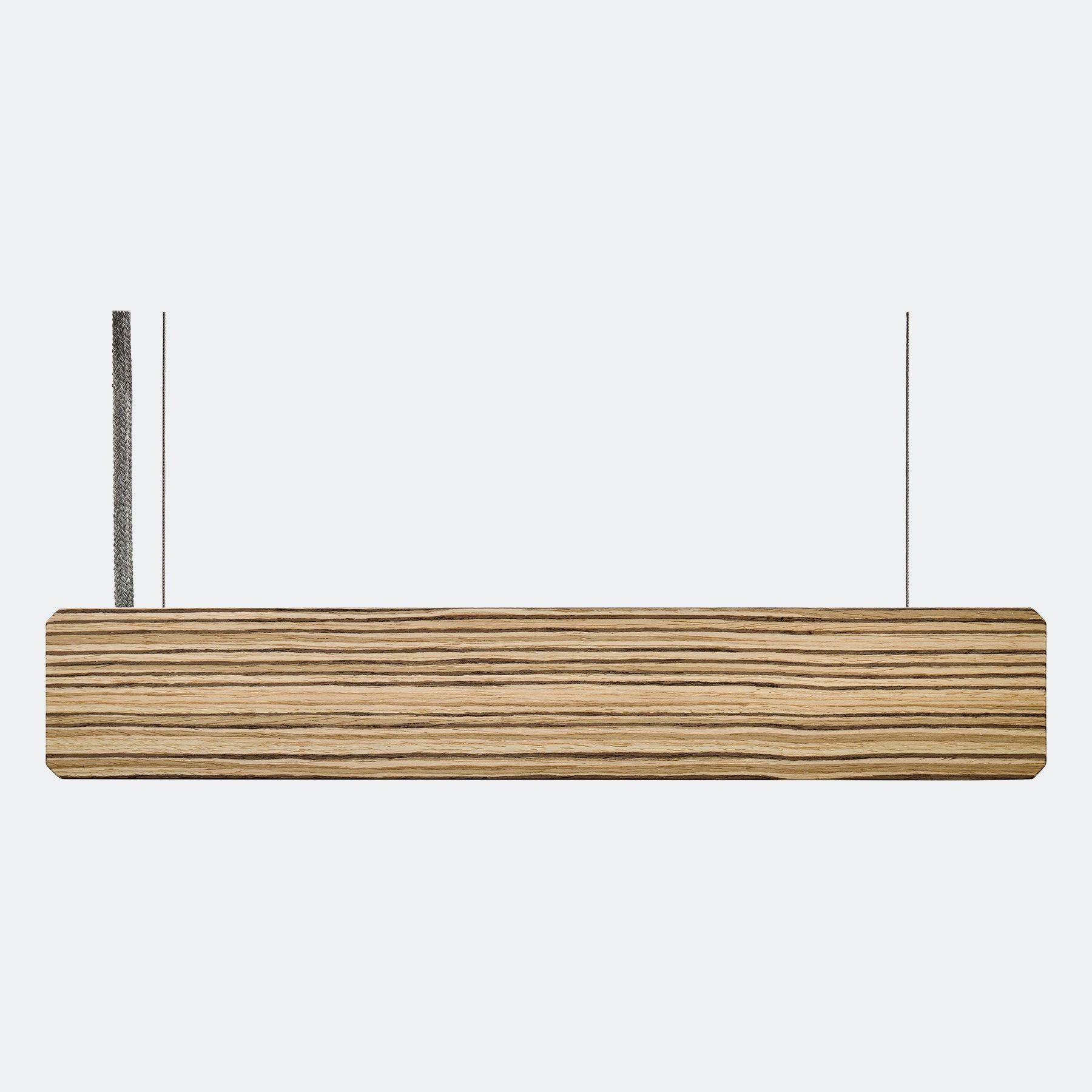 Wanda suspension lamp reconstituted zebrawood back Genoma Design